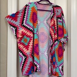 Aztec bright colored kimono